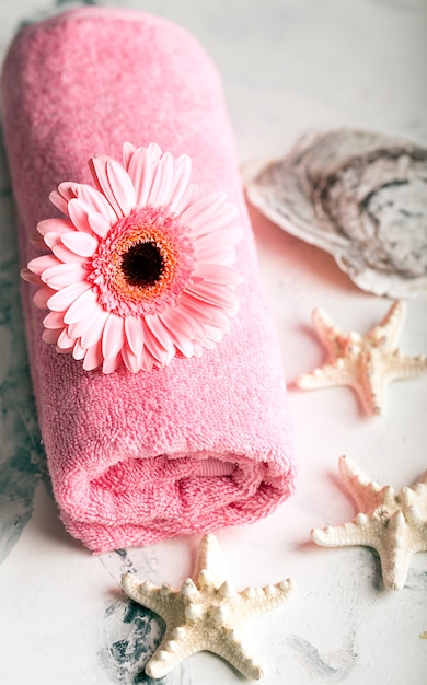 Photo spa still life with towel