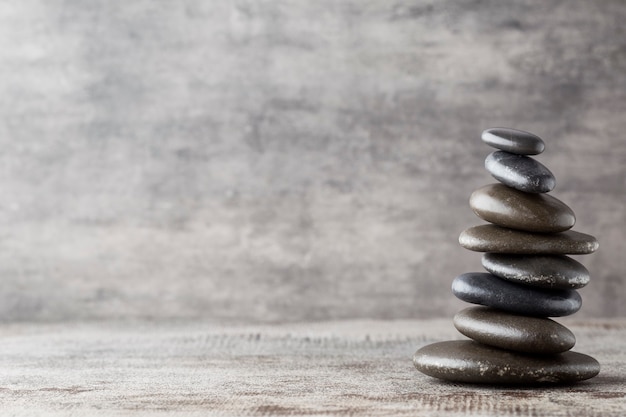 Photo spa stones on the grey background.