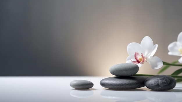 Spa stones with a flower on the top