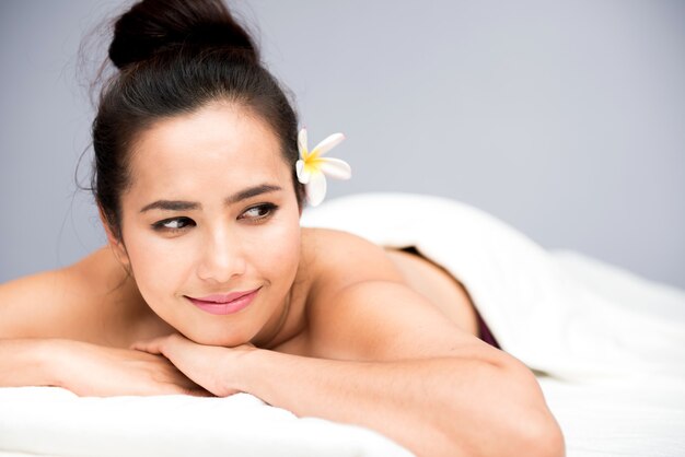 Spa and Thai massage, beautiful women relaxing and healthy of aromatherapy