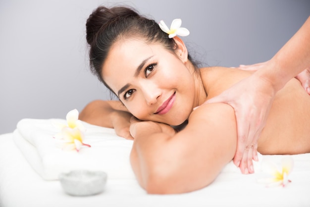 Spa and Thai massage, beautiful women relaxing and healthy of aromatherapy