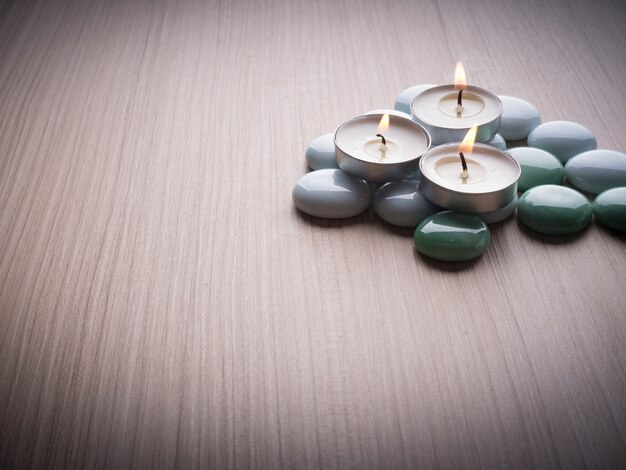 Spa theme concept candle stone 