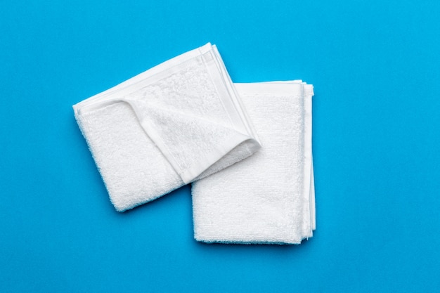 Photo spa towels on blue