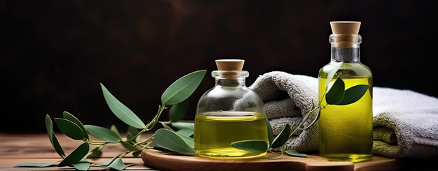 Spa treatment with eucaliptus web banner format