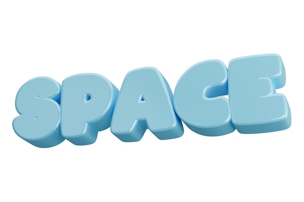 Space 3d word text