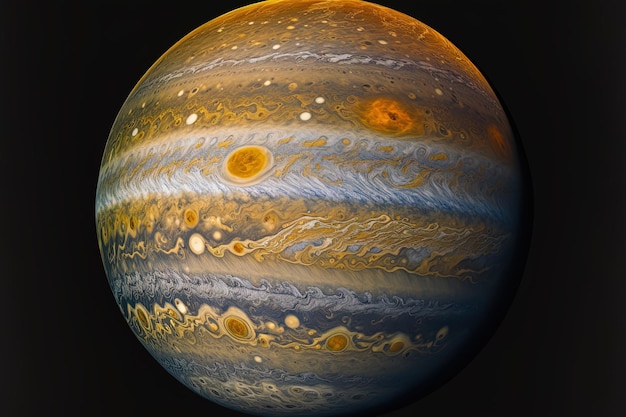 Космическое агентство предоставило планету Юпитер и черный фон для этой фотографии.