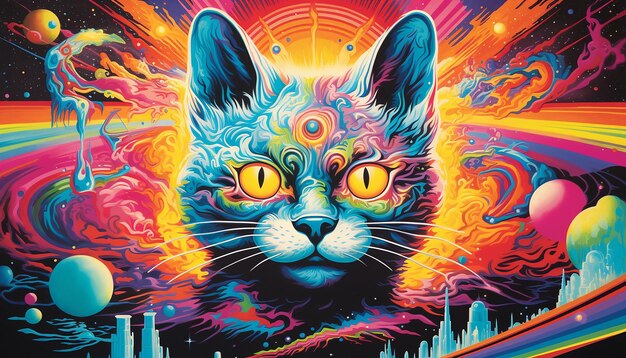 psychedelic cat iphone wallpapers