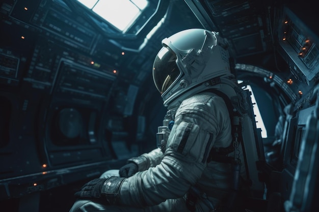 Space astronaut sitting Generate Ai