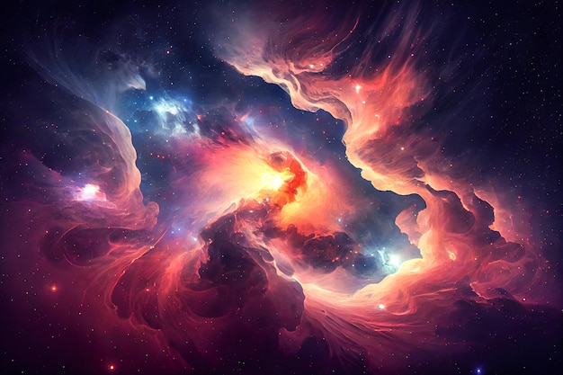 Space background beautiful nebula with stars Generative AI