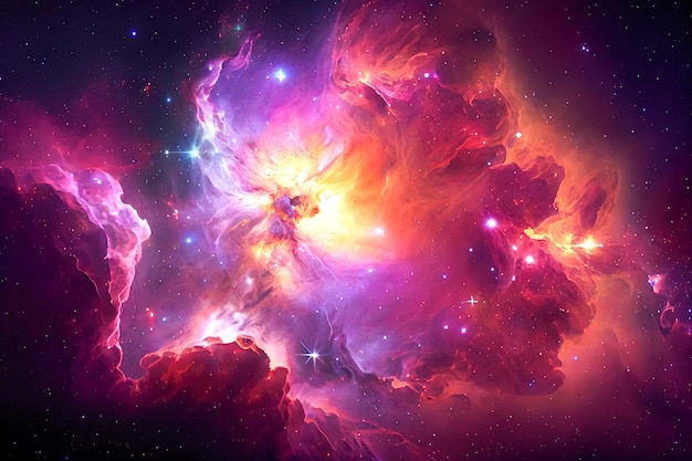 Space background beautiful nebula with stars Generative AI