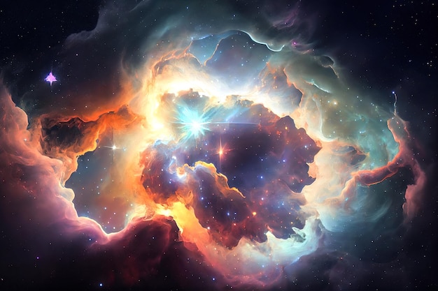 Space background beautiful nebula with stars Generative AI