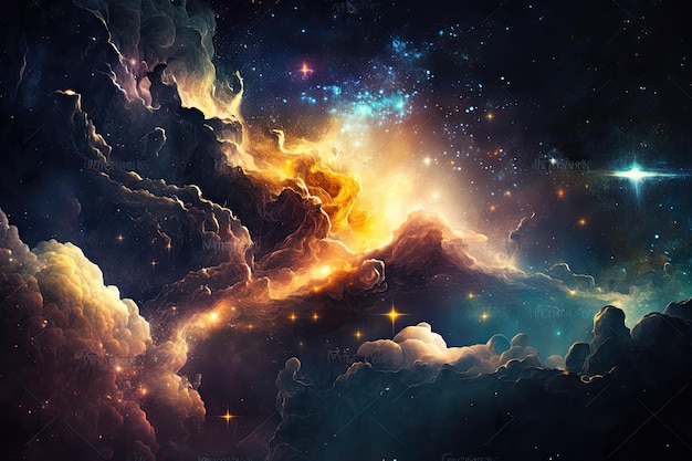 우주 배경 깊은 우주 전체 별 반짝 아름다운 생성 AI AIG15