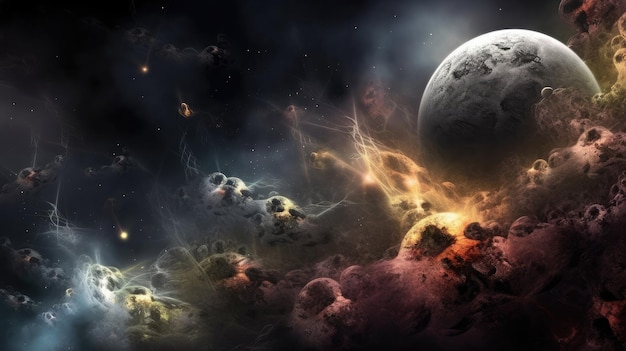 Space Background Illustration Generative AI