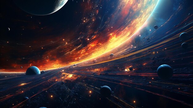 space background long banner HD 8K wallpaper Stock Photographic Image