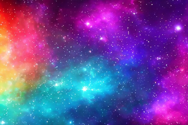 Photo space background realistic starry night cosmos and shining stars milky way and stardust color galaxy