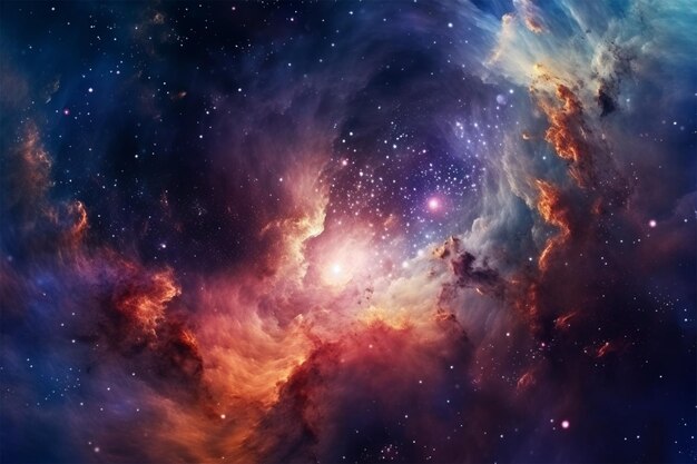 A space background with a nebula and stars