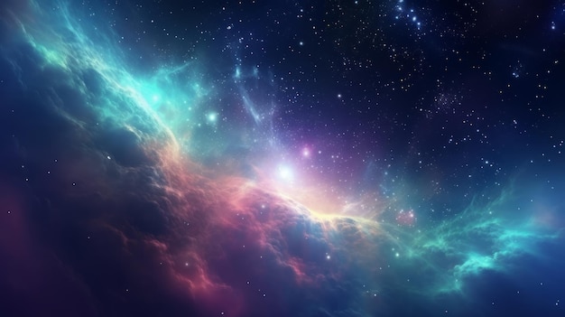 Space background with realistic nebula and shining stars neural network ai generated