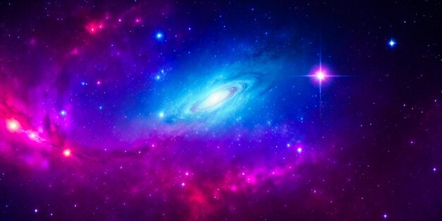 Space background with realistic nebula and shining stars