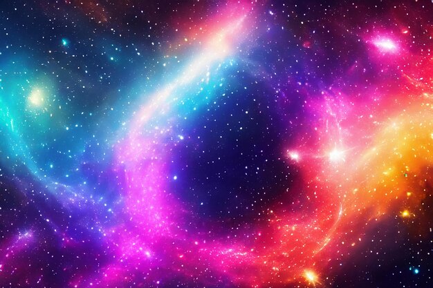 写真 space background with stardust and shining stars realistic colorful cosmos with nebula and milky way