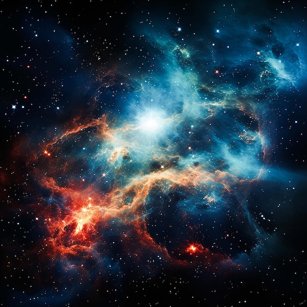 space background with stardust shining stars realistic colorful cosmos with nebula generate by AI