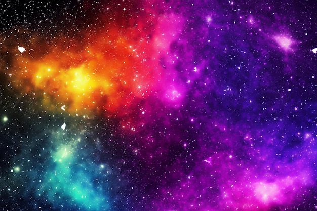 Photo space background with stardust and shining stars realistic colorful cosmos with nebula and milky way