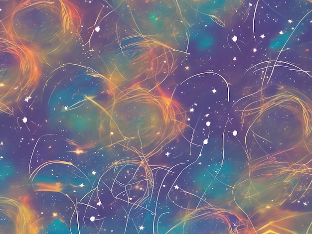 Foto sfondo spaziale con polvere di stelle e stelle lucenti cosmo colorato realistico con nebulosa e via lattea