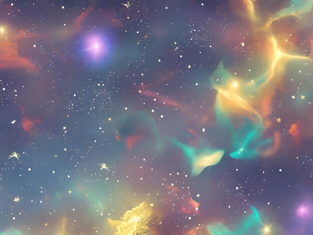 Space background with stardust and shining stars realistic colorful cosmos with nebula and Milky Way