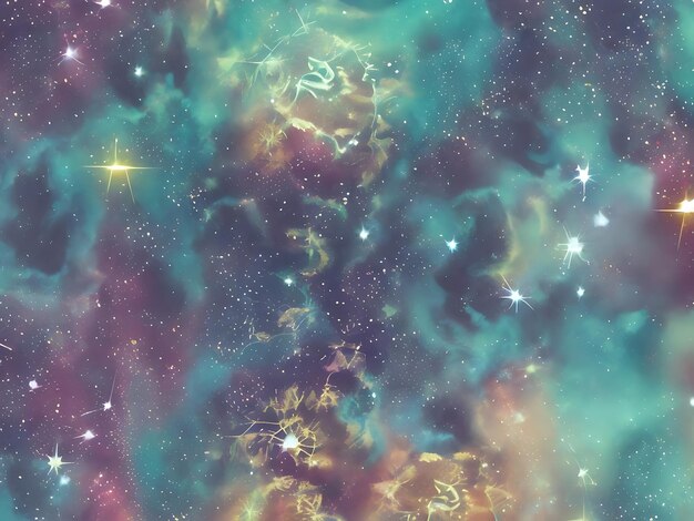 Space background with stardust and shining stars realistic colorful cosmos with nebula and milky way