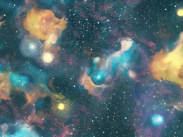 Space background with stardust and shining stars realistic colorful cosmos with nebula and Milky Way