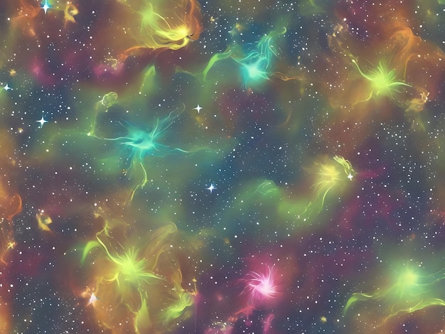 Space background with stardust and shining stars realistic colorful cosmos with nebula and Milky Way