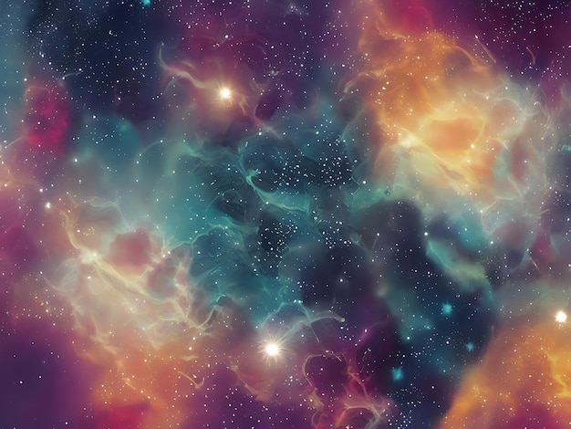 Космический фон со звездной пылью и сияющими звездами, реалистичный красочный космос с туманностью и Млечным Путем