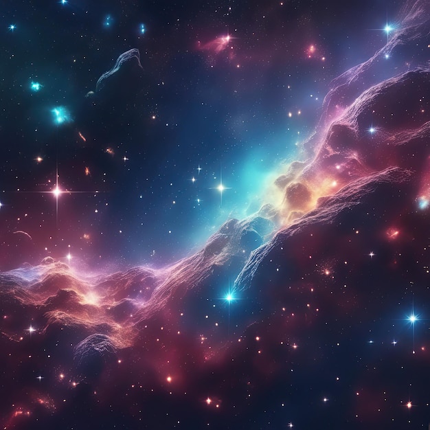 Space background with stardust and shining stars realistic