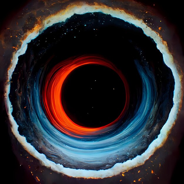 Foto buco nero spaziale con molti colori