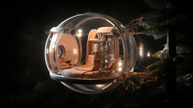 Photo a space capsule a vessel of dreams