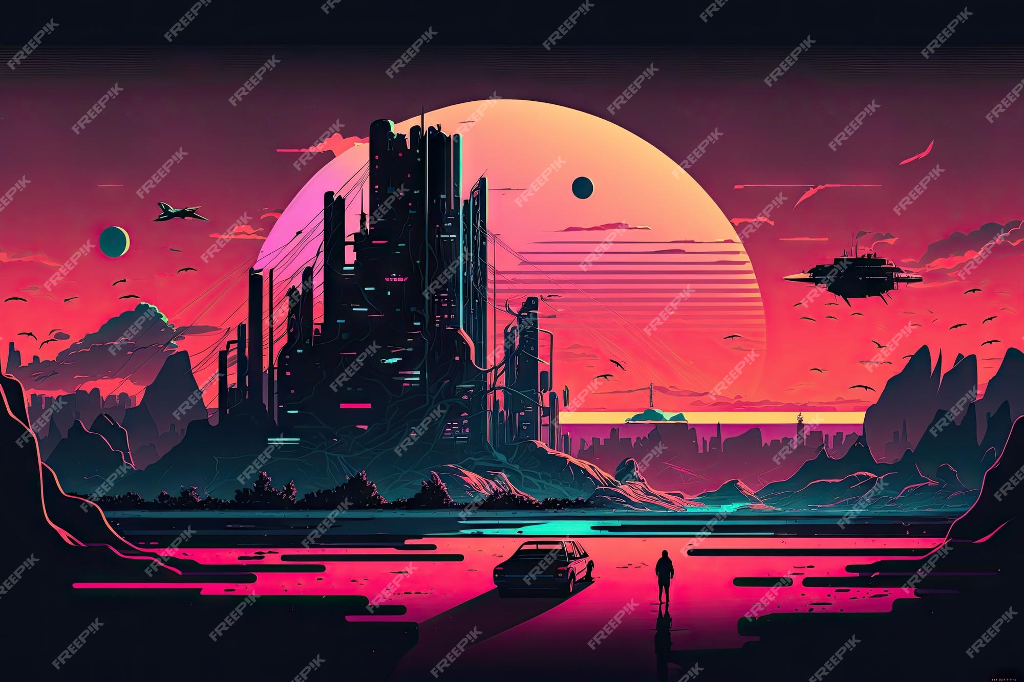 Premium Photo  Space colony grand theft wallpaper cyberpunk