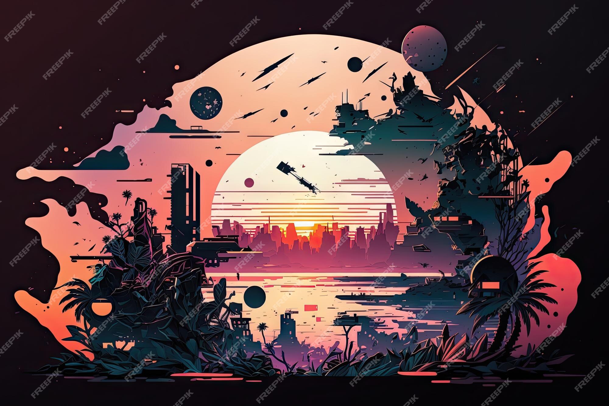 Premium Photo  Space colony grand theft wallpaper cyberpunk