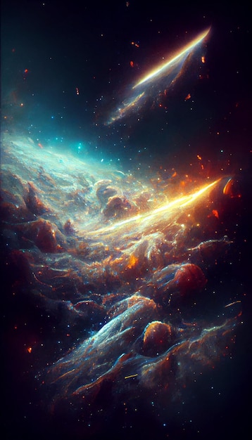 Space epic realistic galaxy illustration