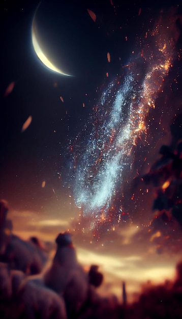 Space epic realistic galaxy illustration