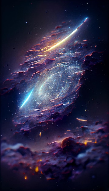 Space epic realistic galaxy illustration