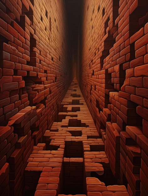 space full of red bricks