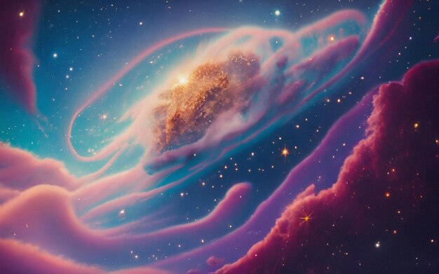 Space Galaxy Stars Colorful Wallpaper Background Abstract Digital Art Illustration