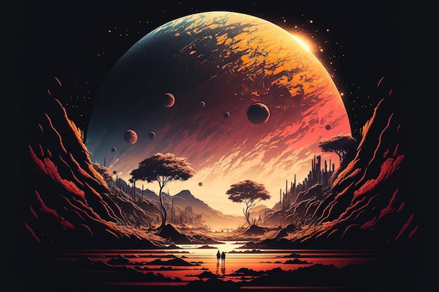 Space illustration of a planet