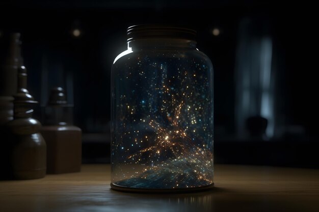 Space inside a glass jar Neural network AI generated