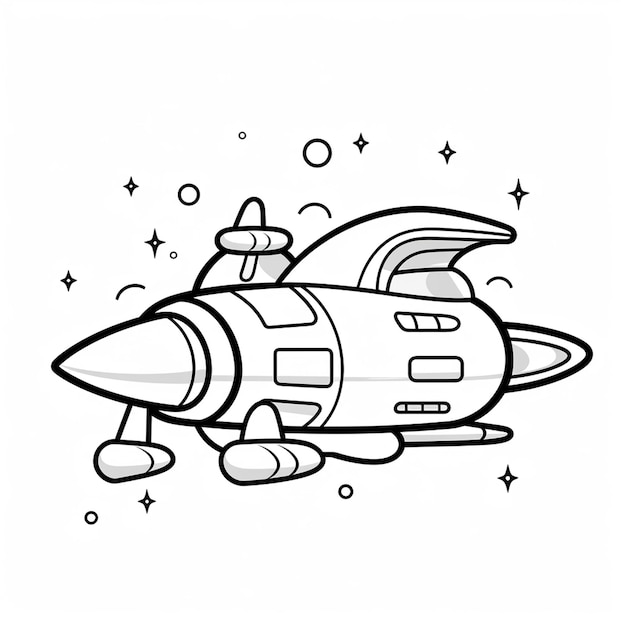 Space kawaii coloring book worksheet for kids