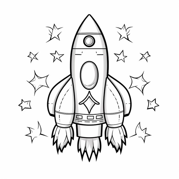 Space kawaii coloring book worksheet for kids