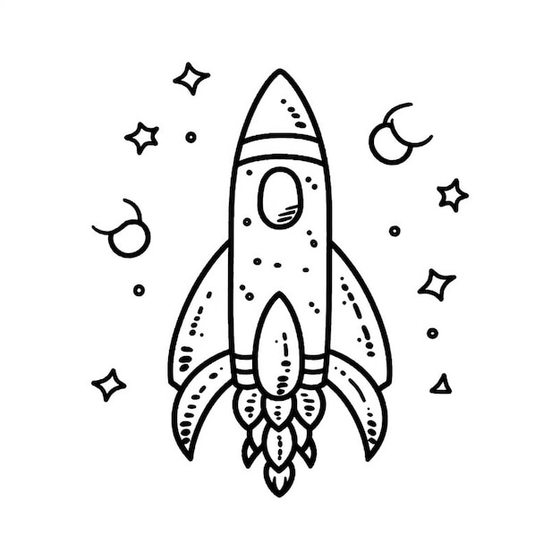 Рабочий лист для детей для раскраски книги Space kawaii