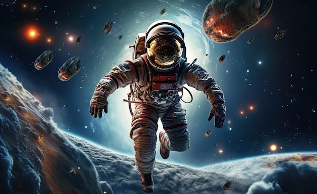 Космический человек Дред Айви в космосе на борту