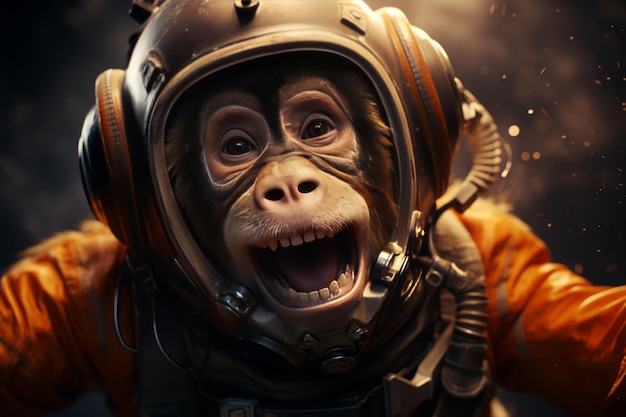 Foto ai generativa della scimmia spaziale