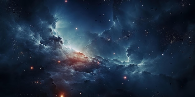 星と銀河の間の宇宙の宇宙星雲宇宙空間のガス塵の星雲