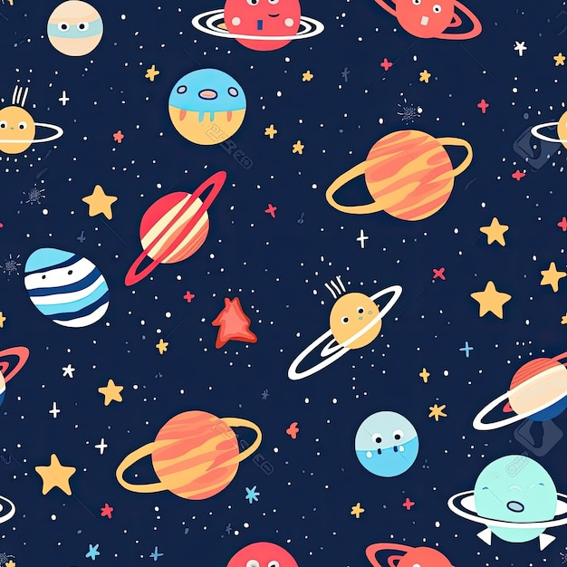 Photo space planets stars rockets white background